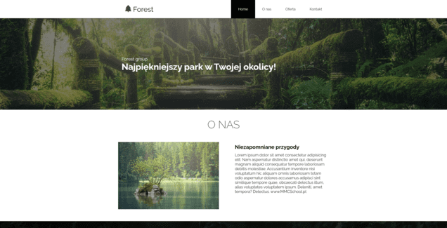 Podgląd strony głównej Forest